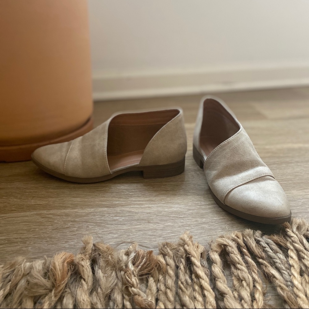 Beige flats